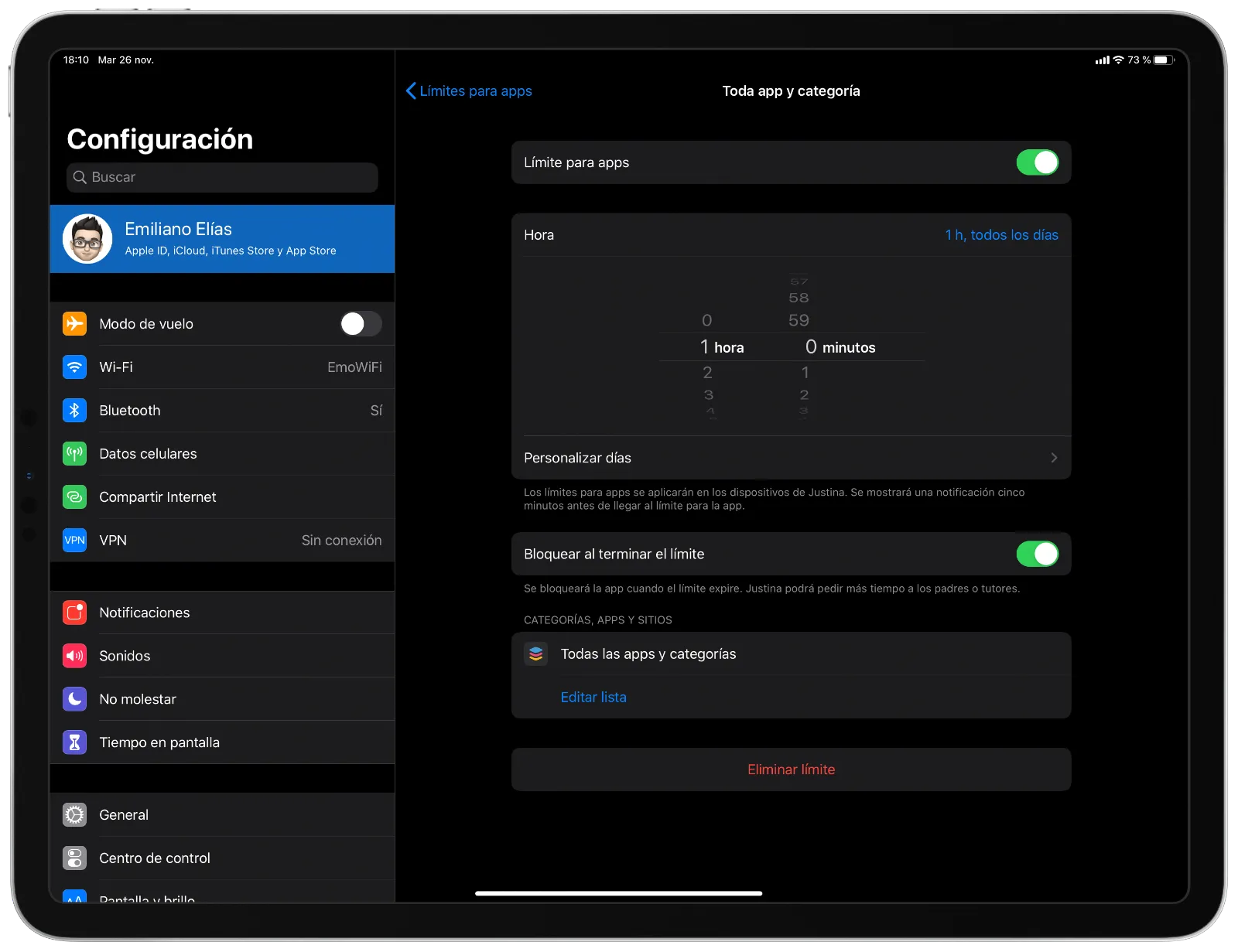 Límite para apps